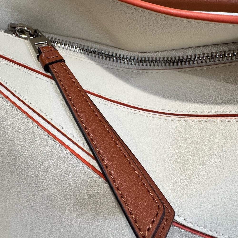 Small/Medium Geo Structured Panel Bag - Cream/Toffee - Picture 6 of 12